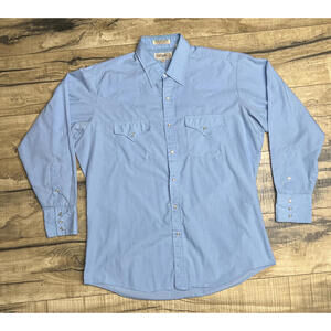 Vintage Sheplers Pearl Snap Western Shirt Small 16 Neck/33 Long sleeve